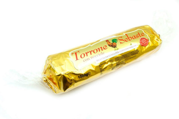 TORRONE FRIABILE SALAME NOCCIOLA RICOPERTO CIOCCOLATO FONDENTE 1.000g SENZA GLUTINE Sebaste